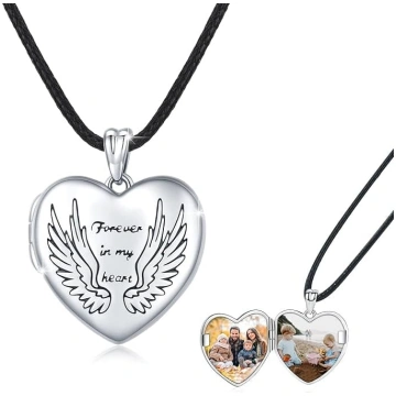 Sirds Locket Chain 925 sudraba sudraba mīlestība s