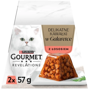 PURINA Gourmet Revelations Chunks želejā ar lasi -