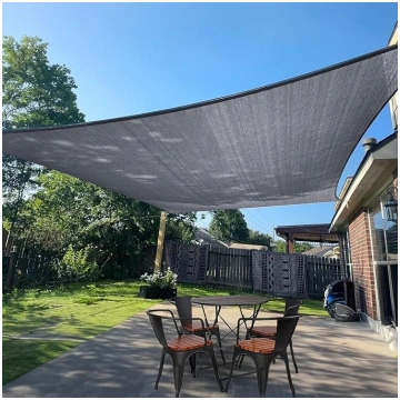 SUNLAX Sun Shade Sail 2.4x3.4m, Dark Grey Rectangl