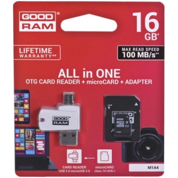 Goodram M1A4-0160R12 memory card 16 GB MicroSDHC C