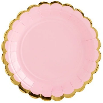 Vienreizlietojamie papīra šķīvji Light Pink 18 cm 