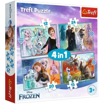 Trefl Puzzle 4w1 Niezwyky wiat Frozen TREFL 465636