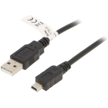 Cable; USB 2.0; USB A plug,USB B mini plug; 1m; bl