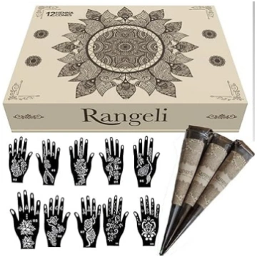 Rangeli 12 gab. 100% dabīgas hennas konusiņi ar tr