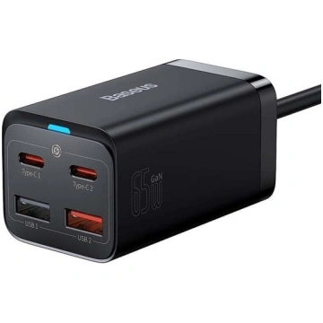 Baseus sienas lādētājs GaN3 Pro PD 65W 2x USB-C 2x