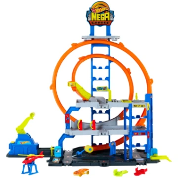 Transporta un trases komplekts Hot Wheels Mega Loo