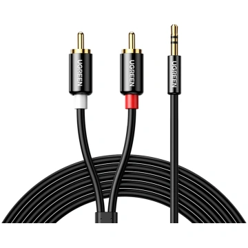Audio kabelis 3,5 mm mini jack - 2RCA 1,5 m melns 