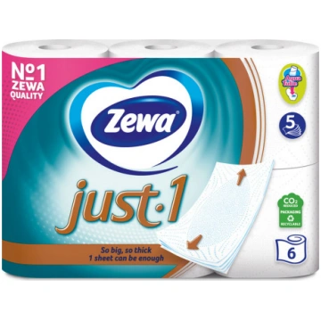 Tualetes papīrs Zewa Just1 5 slāņi 6gab