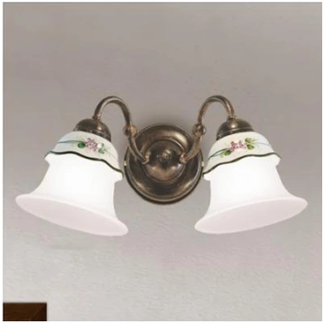 Applique rustica DUE Diffusori in metallo e cerami