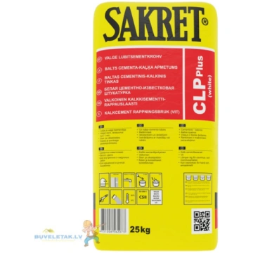 Sakret CLP+ 25 kg (pelēks) cementa-kaļķa apmetums 