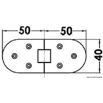 Microcast hinge w/studs 100 x 40 mm (38.290.20) Os