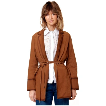 BULLY SUEDE MIDI JACKET 7824 TOBACCO - Stop - TOBA
