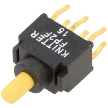 Switch: push-button; Pos: 2; DPDT; 0.4A/28VDC; ON-