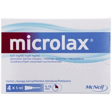 MICROLAX rektālais šķīdums 5 ml, 4 gb