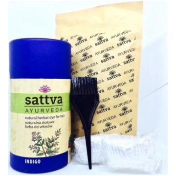 Augu matu krāsa Indigo Sattva Ayurveda, zili melna