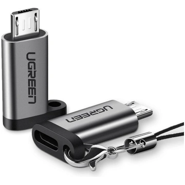 Adapteris Ugreen OTG, USB Type C/Micro USB, pelēka