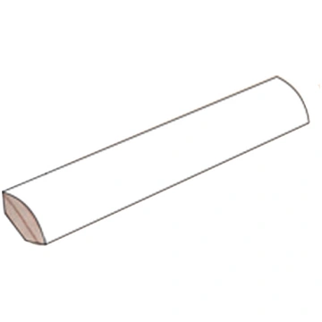 Koka grīdlīste AMBE 14x14x2400 mm, balta, AMB103