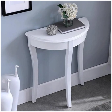 Half Moon Console Table Made of Solid Wood, Semici