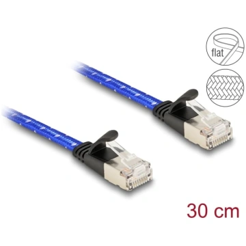 Delock RJ45 flat network cable with braided coatin