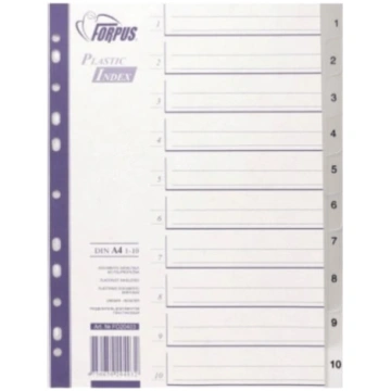 Dokumentu sadalītāji Forpus INDEX 1-10, A4, PP, pe
