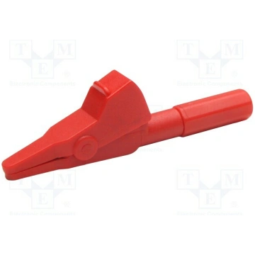 Crocodile clip; 20A; red; Grip capac: max.7mm; Soc