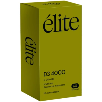 ELITE D3 4000 in Olive Oil kapsulas, 60 gab