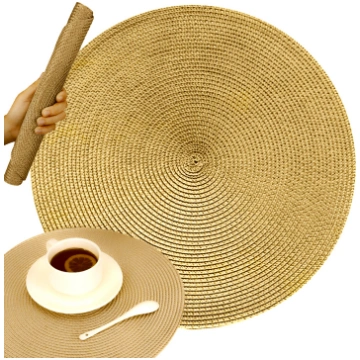 Apaļš pīts galda paliktnis, krēmkrāsas, 38 cm - sp