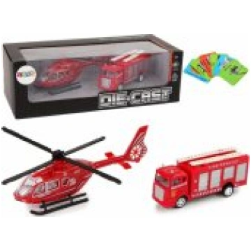 LEAN Toys LeanToys Fire Brigade Helicopter Red Str