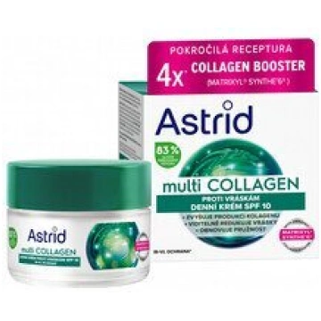 Dienas krēms Astrid Multi Collagen SPF 10 pret gru