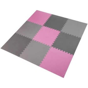 One Fitness Mat puzzle 9 pcs pink-gray (17-63-084)