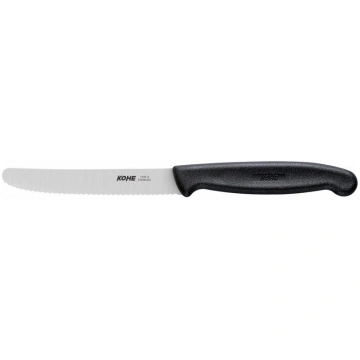 KOHE serrated knife, 104 mm, black