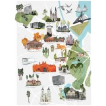 Zane Veldre Plakāts Āgenskalna apkaime A4 -Poster-