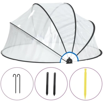 vidaXL baseina kupols, apaļš, 315x158 cm, PVC