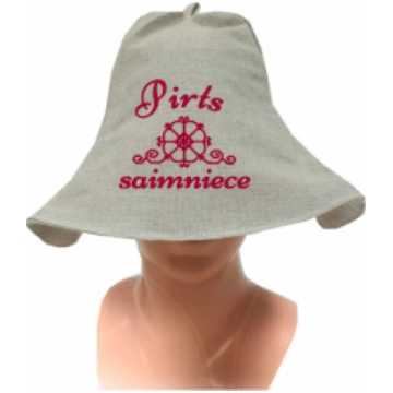 Izšuvums uz pirts cepures [PIRTS SAIMNIECE] PC18 P