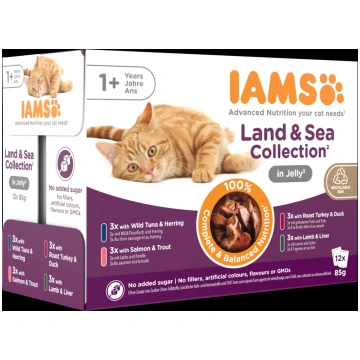 Mitrā kaķu barība IAMS Delights Land & Sea Collect
