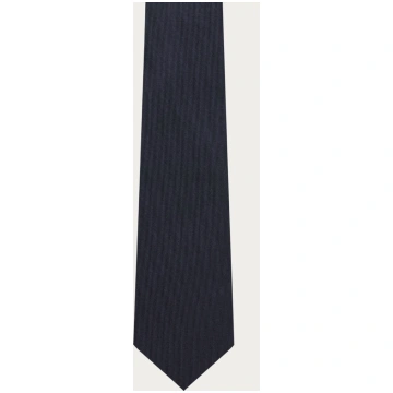 Men's navy blue silk necktie Brucle