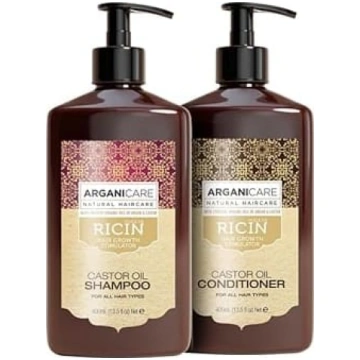 Arganicare Duo šampūns + šampūns pēc šampūna Rīcin
