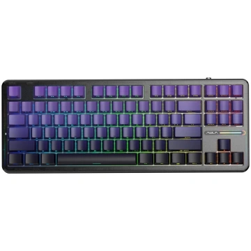 AULA Gasket F87 Pro Keyboard Black Purple GrayWood