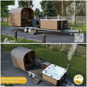 Mobilā pirts un kubuls ar grilu Papa Wood