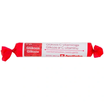 APOTHEKA Glikoze ar C vitamīnu (avenes garša), 17 