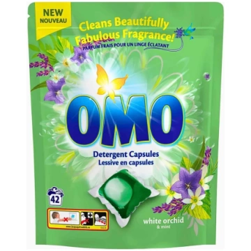 Omo White Orchid & Mint veļas kapsulas 42 gb. Laun