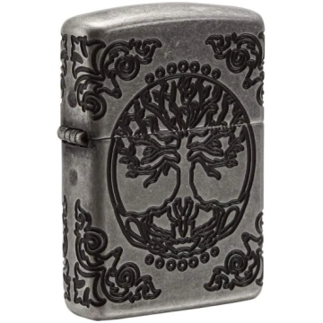 Zippo Unisex dzīvības koks, vējdrošs šķiltavas, Ar