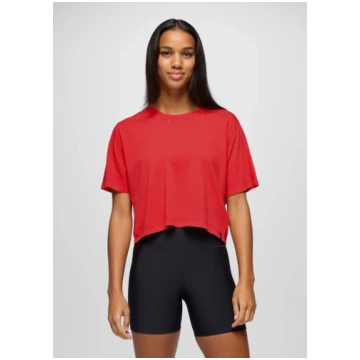 Prana Women's Everyday Crop Tee - Rose Fire /