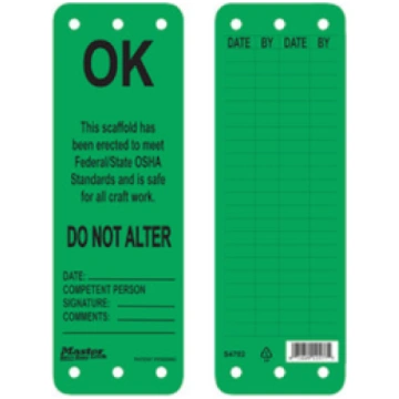 S4702 | Scaffold Tags -"OK - Do not Alter" Master 