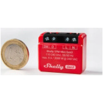 Shelly Plus 1PM Mini Gen3. relejs (sarkans) [relay