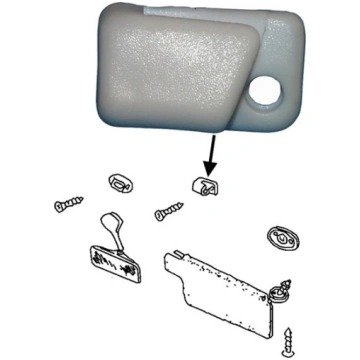 Sun visor clip, white, right VW