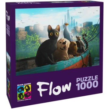Brain Games FLOW Puzzle 1000 - Cat Dog Capibara Bi