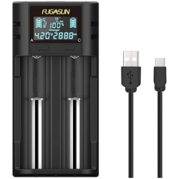 Fugasun 21750 21700 lādētājs, inteliģentais LCD 18