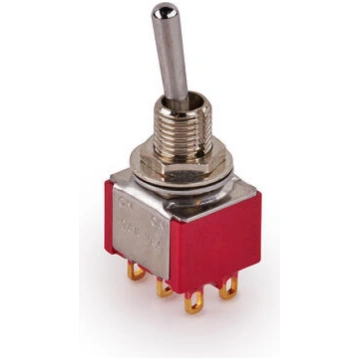 MEC Mini Toggle Switch, Long, Solder Lugs, ON/ON, 