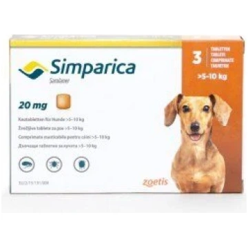 Simparica Dogs 3 tablets, pesticide for ticks and 
